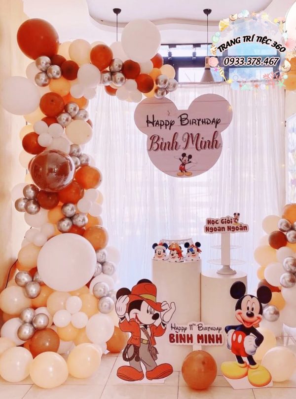 Trang trí sinh nhật bé trai chủ đề chuộc Mickey mẫu 27