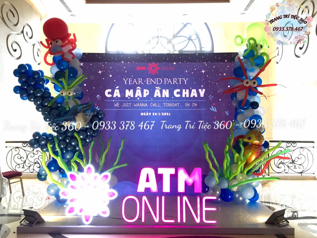 Trang trí tiệc tất niên Year and Party cho ATM Online