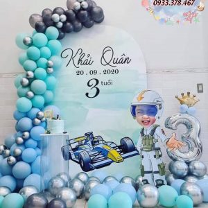 Trang trí sinh nhật bé trai chủ đề xe đua mẫu 153